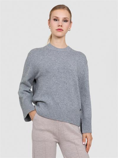 Система Свитер с вырезом из смесей шерсти и кашемиры KZK7802GRI