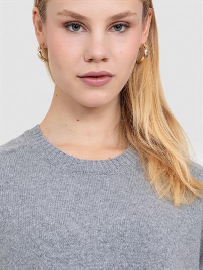 Платье с круглым вырезом из смеси шерсти и кашемира ELB7636GRI