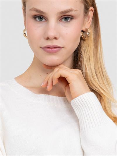 Платье с круглым вырезом из смеси шерсти и кашемира ELB7636KEMIK