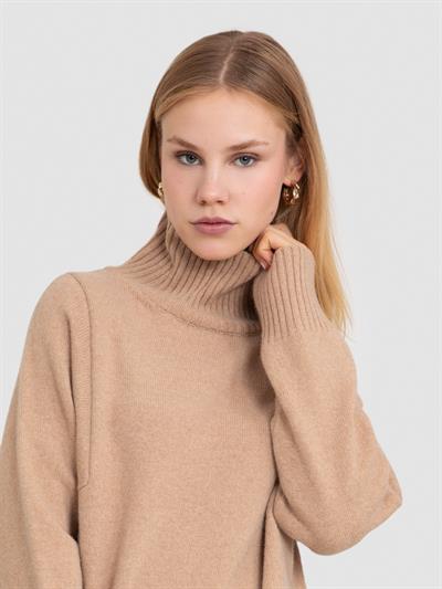 Свитер с высоким воротником из смеси шерсти и кашемира KZK7548BEJ