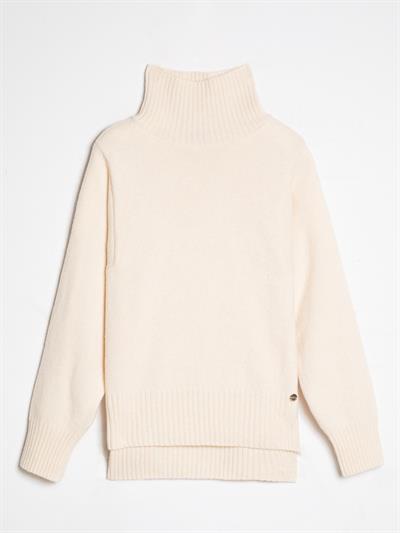 Свитер с высоким воротником из смеси шерсти и кашемира KZK7548SARIKEMIK