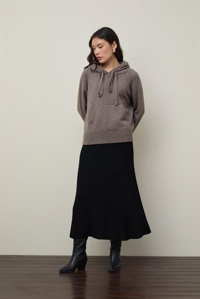 Худи из кашемировой и шерстяной смеси KZK12820VİZON