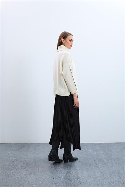 Свитер с воротником-гольф и деталями на рукавах из смеси кашемира и шерсти KZK10372KEMİK