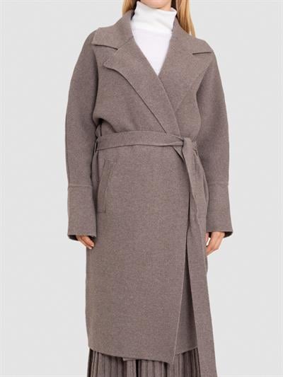 Кардиган из смеси шерсти и кашемира с поясом HRK8642KAHVE