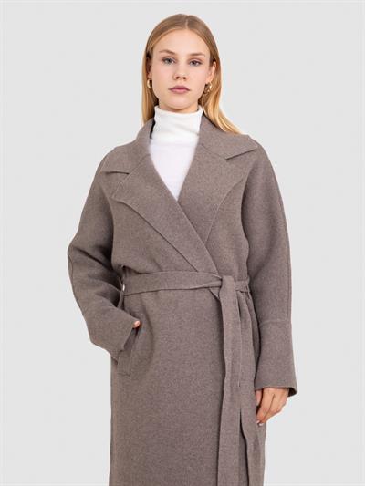 Кардиган из смеси шерсти и кашемира с поясом HRK8642KAHVE