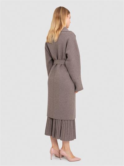 Кардиган из смеси шерсти и кашемира с поясом HRK8642KAHVE