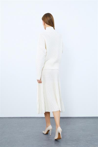 Текстурированная юбка-миди из смеси кашемира и шерсти ETK9954KEMIK