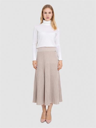 Плиссированная юбка из смеси шерсти и кашемира ETK8094BEJ