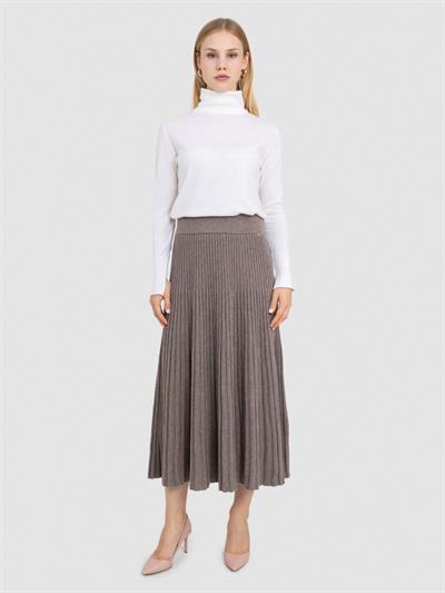 Плиссированная юбка из смеси шерсти и кашемира ETK8094VIZON