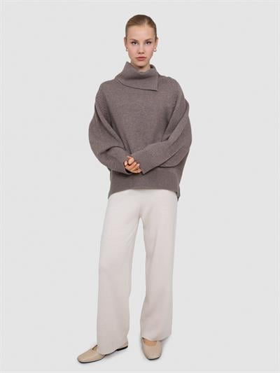 Свитер с ведущим воротником из смесей шерсти и кашемира KZK8216VİZON