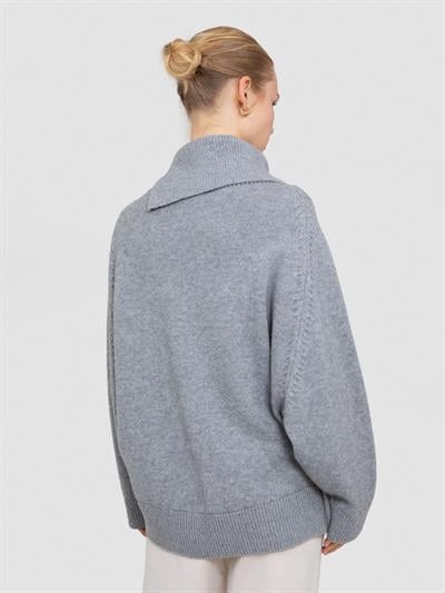 Свитер с ведущим воротником из смесей шерсти и кашемира KZK8216GRI