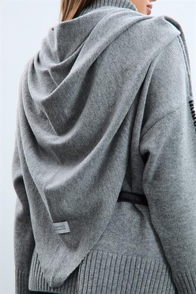 Шарф из смеси кашемира и шерсти AKS9928GRİ