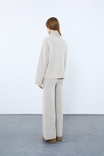 Широкие брюки из смеси кашемира и шерсти с высокой талией PNT9770BEJ KEMIK