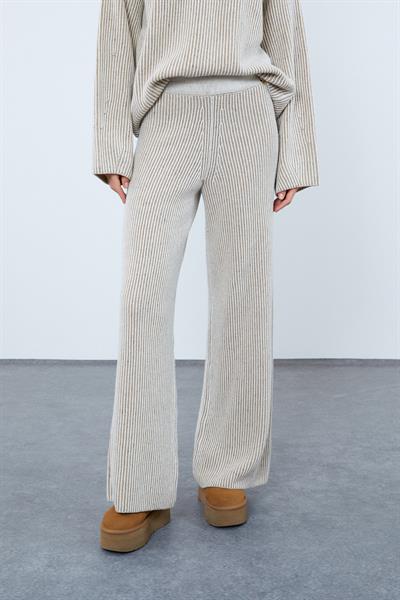 Широкие брюки из смеси кашемира и шерсти с высокой талией PNT9770BEJ KEMIK