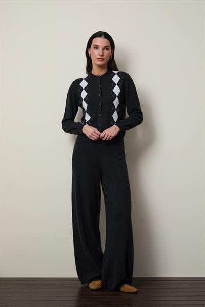 Брюки с высокой посадкой из кашемировой и шерстяной смеси PNT13108ANTRASİT