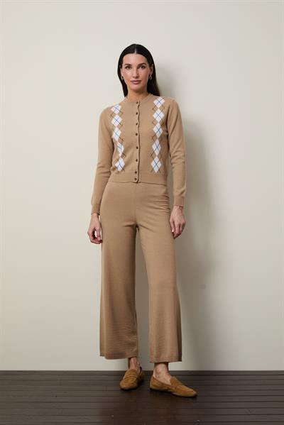 Брюки с высокой посадкой из кашемировой и шерстяной смеси PNT13108CAMEL