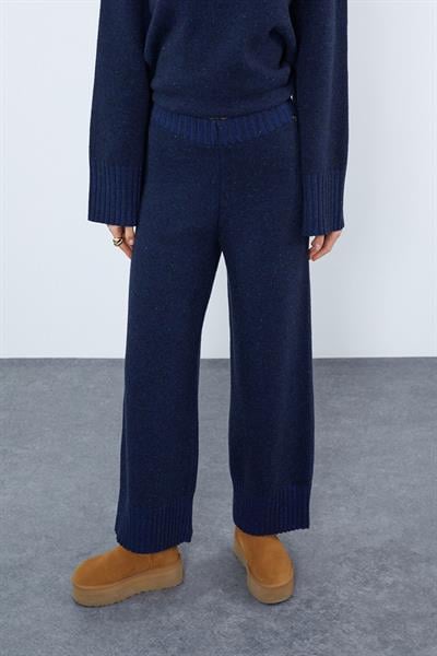 Штаны с высокой талией из смеси кашемира и шерсти PNT9856LACİVERT