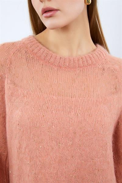 Свитер с металлическими шнурами и деталью на спине, круглый вырез KZK9456SOMON