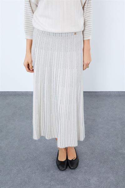 Миди-юбка с металлическими полосами ETK9768 KEMİK