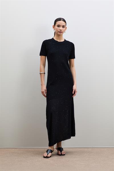 Асимметричное миди-платье с микро-пайетками