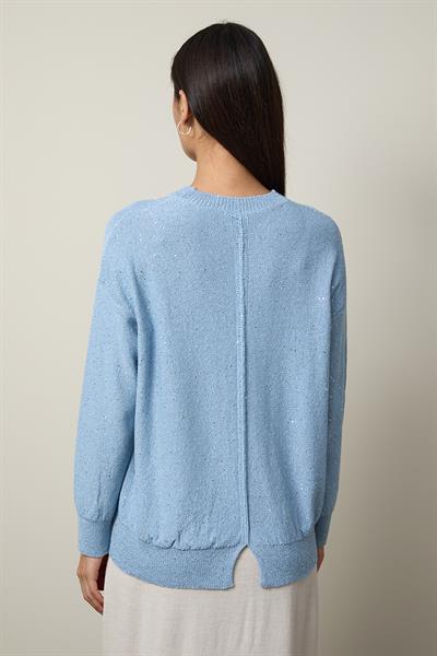 Свитер с круглым вырезом и мини-пайетками