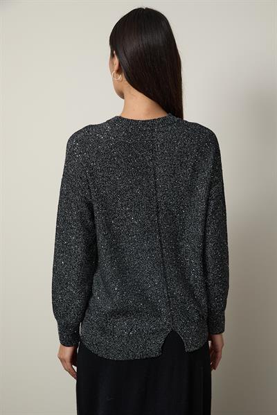 Свитер с круглым вырезом и мини-пайетками