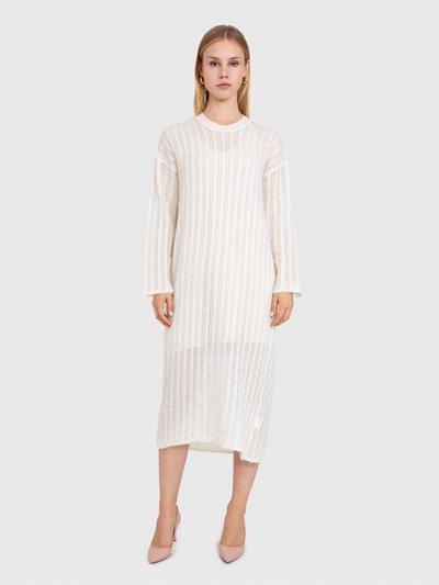 Платье открытой вязки из смеси мохера и шерсти ELB8406KEMIK