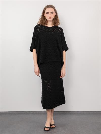 Ажурная юбка из смеси органического хлопка ETK8052SIYAH