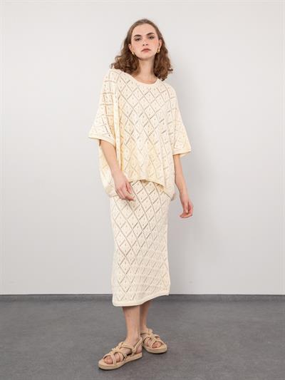 Ажурный свитер из смеси органического хлопка KZK8052KEMIK