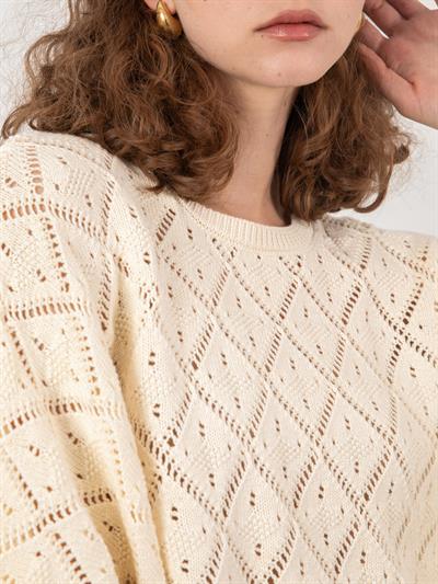 Ажурный свитер из смеси органического хлопка KZK8052KEMIK