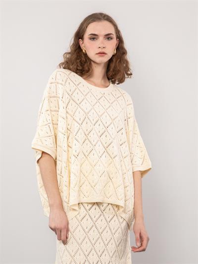 Ажурный свитер из смеси органического хлопка KZK8052KEMIK
