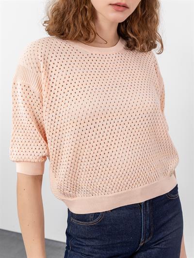 Ажурный свитер из смеси органического хлопка KZK9364SOMON