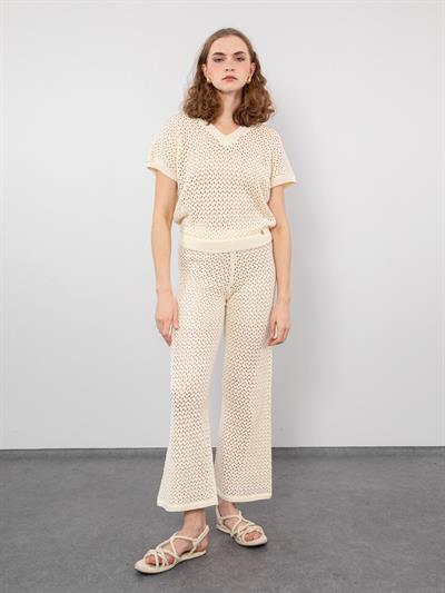 Ажурные брюки из смеси органического хлопка PNT8050KEMIK