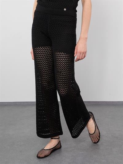 Ажурные брюки из смеси органического хлопка PNT8050SIYAH