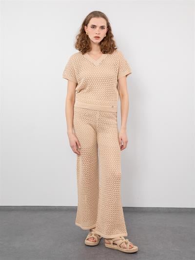 Ажурные брюки из смеси органического хлопка PNT8050BEJ