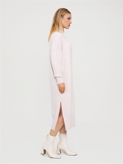 Платье с высоким воротником из смесей органического кроя ELB7420PUDRA