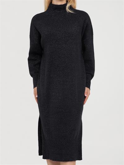 Платье с высоким воротником из смесей органического кроя ELB7420SIYAH
