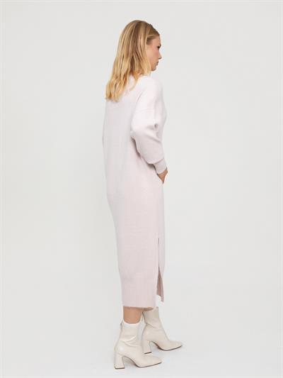 Платье с высоким воротником из смесей органического кроя ELB7420PUDRA