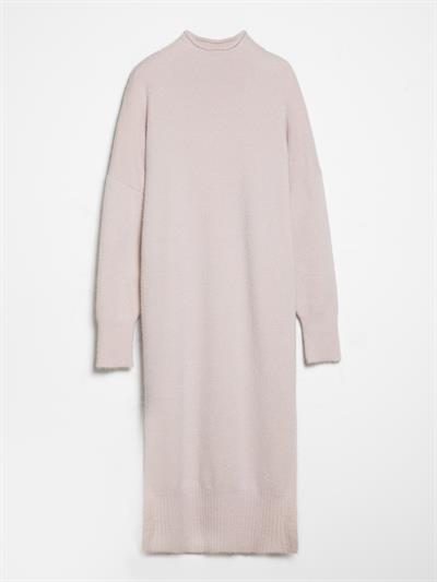 Платье с высоким воротником из смесей органического кроя ELB7420PUDRA