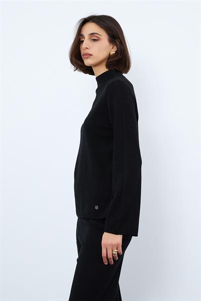 Свитер с воротником-водолазкой и металлическими нитями из смеси органического хлопка KZK9635SİYAH