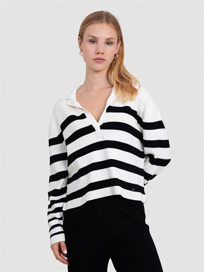 Полосатый свитер из смесового органического хлопка KZK8232KEMIK SIYAH