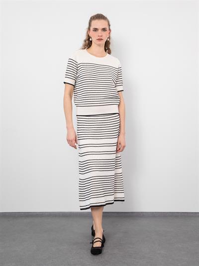 Полосатый свитер из органического хлопка с деталями контрастного цвета KZK9492KEMIK