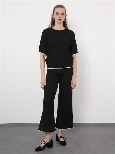 Текстурированные брюки-стринги из органического хлопка с контрастными цветными деталями PNT8764SIYAH