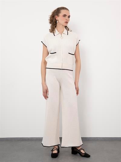 Текстурированные брюки-стринги из органического хлопка с контрастными цветными деталями PNT8764KEMIK