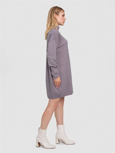 Платье из органического кроя и люрекса с пуговицами ELB7500ANTRAPUDRA