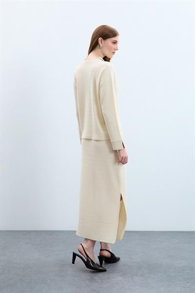 Свитер с пайетками из органического хлопка и пуговицами KZK10714KEMIK