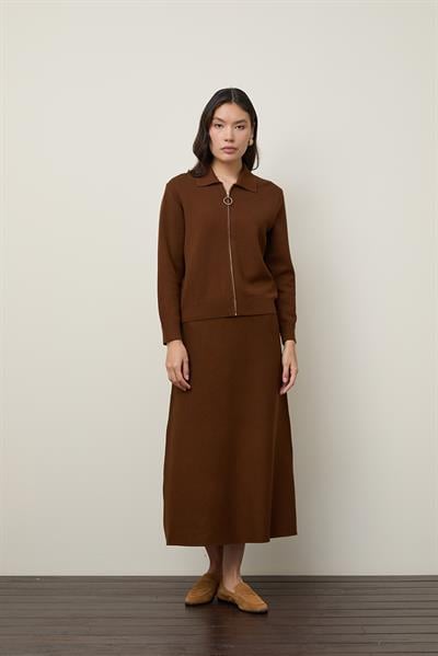 Кардиган на молнии из смеси органического хлопка HRK12758KAHVE