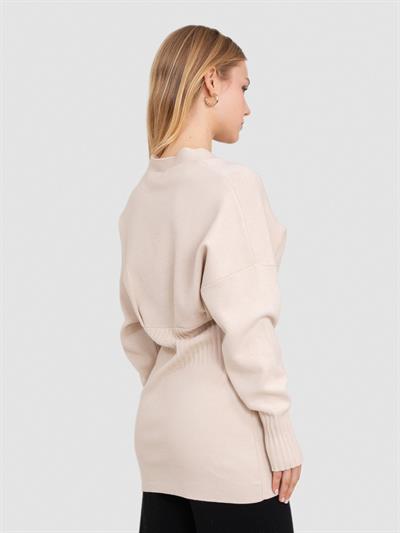 Кардиган из органической хлопковой вязки в рубчик с пуговицами HRK7296BEJ