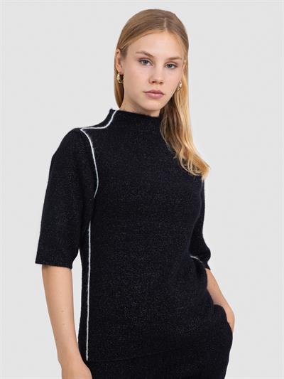 Свитер из смесового органического хлопка с начесом KZK7520SIYAH