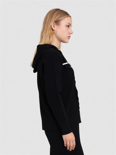 Свитер с капюшоном из органического хлопка KZK6374SIYAH